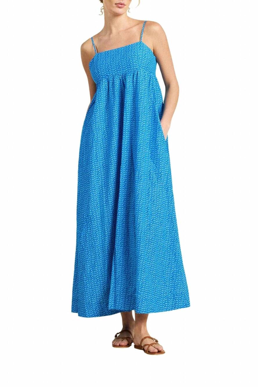 NEW TROVATA mirela maxi dress in cerulean floral